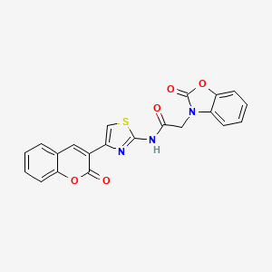 molecular formula C21H13N3O5S B2876227 N-(4-(2-oxo-2H-chromen-3-yl)thiazol-2-yl)-2-(2-oxobenzo[d]oxazol-3(2H)-yl)acetamide CAS No. 1207044-54-9