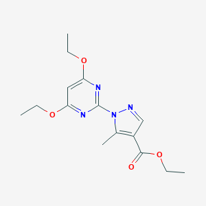 molecular formula C15H20N4O4 B287623 ethyl 1-(4,6-diethoxy-2-pyrimidinyl)-5-methyl-1H-pyrazole-4-carboxylate 