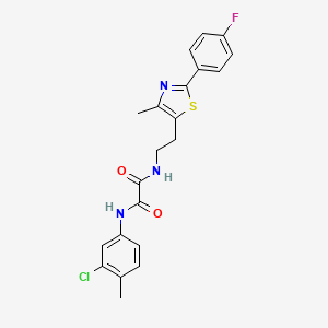 molecular formula C21H19ClFN3O2S B2876232 N1-(3-氯-4-甲基苯基)-N2-(2-(2-(4-氟苯基)-4-甲基噻唑-5-基)乙基)草酰胺 CAS No. 895803-36-8