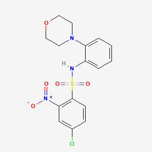 molecular formula C16H16ClN3O5S B2876236 ((4-氯-2-硝基苯)磺酰基)(2-吗啉-4-基苯基)胺 CAS No. 1024427-16-4