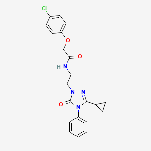 2-(4-chlorophenoxy)-N-(2-(3-cyclopropyl-5-oxo-4-phenyl-4,5-dihydro-1H-1,2,4-triazol-1-yl)ethyl)acetamide