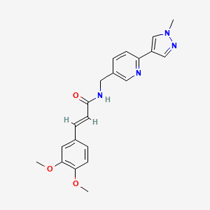 (E)-3-(3,4-dimethoxyphenyl)-N-((6-(1-methyl-1H-pyrazol-4-yl)pyridin-3-yl)methyl)acrylamide