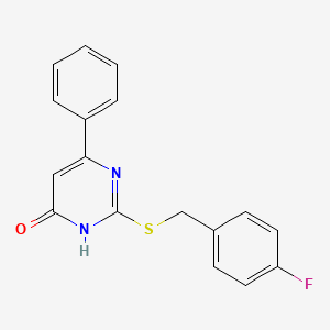 2-(4-Fluoro-benzylsulfanyl)-6-phenyl-pyrimidin-4-ol