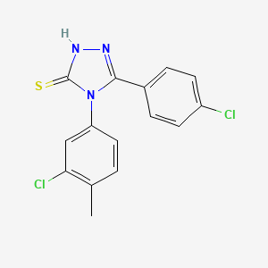 4-(3-chloro-4-methylphenyl)-5-(4-chlorophenyl)-4H-1,2,4-triazole-3-thiol