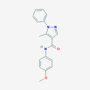 molecular formula C18H17N3O2 B287625 N-(4-methoxyphenyl)-5-methyl-1-phenyl-1H-pyrazole-4-carboxamide 