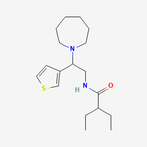 molecular formula C18H30N2OS B2876254 N-(2-(azepan-1-yl)-2-(thiophen-3-yl)ethyl)-2-ethylbutanamide CAS No. 954649-07-1