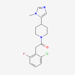 molecular formula C17H19ClFN3O B2876265 2-(2-Chloro-6-fluorophenyl)-1-[4-(3-methylimidazol-4-yl)piperidin-1-yl]ethanone CAS No. 2309712-43-2