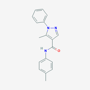 molecular formula C18H17N3O B287627 5-methyl-N-(4-methylphenyl)-1-phenyl-1H-pyrazole-4-carboxamide 