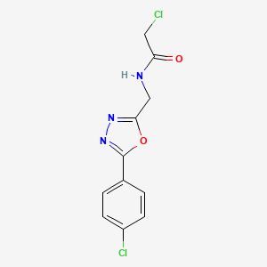 molecular formula C11H9Cl2N3O2 B2876270 2-Chloro-N-[[5-(4-chlorophenyl)-1,3,4-oxadiazol-2-yl]methyl]acetamide CAS No. 2411283-43-5