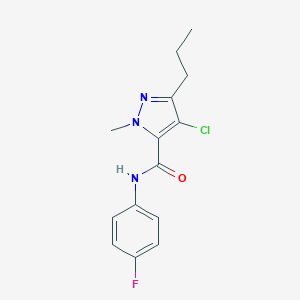 molecular formula C14H15ClFN3O B287629 4-chloro-N-(4-fluorophenyl)-1-methyl-3-propyl-1H-pyrazole-5-carboxamide 