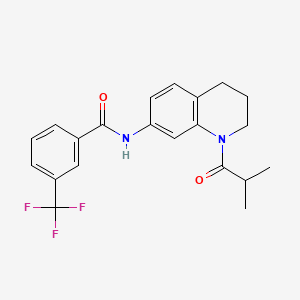 molecular formula C21H21F3N2O2 B2876290 N-(1-isobutyryl-1,2,3,4-tetrahydroquinolin-7-yl)-3-(trifluoromethyl)benzamide CAS No. 1005301-34-7