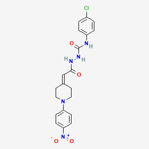 N-(4-chlorophenyl)-2-{2-[1-(4-nitrophenyl)-4-piperidinylidene]acetyl}-1-hydrazinecarboxamide