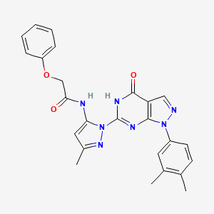 N-(1-(1-(3,4-dimethylphenyl)-4-oxo-4,5-dihydro-1H-pyrazolo[3,4-d]pyrimidin-6-yl)-3-methyl-1H-pyrazol-5-yl)-2-phenoxyacetamide