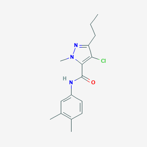 molecular formula C16H20ClN3O B287630 4-chloro-N-(3,4-dimethylphenyl)-1-methyl-3-propyl-1H-pyrazole-5-carboxamide 