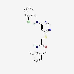 molecular formula C22H23ClN4OS B2876304 N-(2-methoxy-5-methylphenyl)-2-({6-[4-(piperidin-1-ylcarbonyl)piperidin-1-yl]pyridazin-3-yl}thio)acetamide CAS No. 1251585-59-7