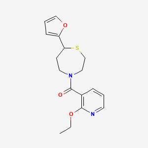 molecular formula C17H20N2O3S B2876307 (2-Ethoxypyridin-3-yl)(7-(furan-2-yl)-1,4-thiazepan-4-yl)methanone CAS No. 1706093-05-1