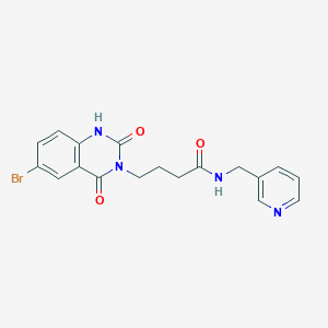 molecular formula C18H17BrN4O3 B2876319 4-(6-溴-2,4-二氧代-1,2-二氢喹唑啉-3(4H)-基)-N-(吡啶-3-基甲基)丁酰胺 CAS No. 686749-15-5