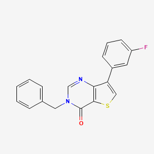 molecular formula C19H13FN2OS B2876326 3-苄基-7-(3-氟苯基)噻吩并[3,2-d]嘧啶-4(3H)-酮 CAS No. 1105226-74-1