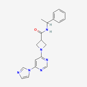 1-(6-(1H-imidazol-1-yl)pyrimidin-4-yl)-N-(1-phenylethyl)azetidine-3-carboxamide