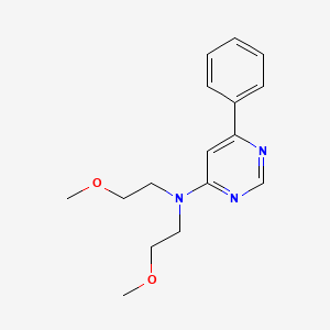 molecular formula C16H21N3O2 B2876329 N,N-bis(2-methoxyethyl)-6-phenylpyrimidin-4-amine CAS No. 1203274-94-5
