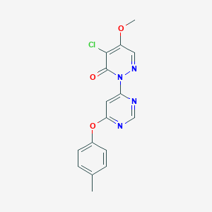 molecular formula C16H13ClN4O3 B287633 4-chloro-5-methoxy-2-[6-(4-methylphenoxy)-4-pyrimidinyl]-3(2H)-pyridazinone 