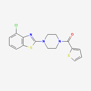 molecular formula C16H14ClN3OS2 B2876337 (4-(4-Chlorobenzo[d]thiazol-2-yl)piperazin-1-yl)(thiophen-2-yl)methanone CAS No. 897479-74-2