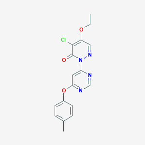 molecular formula C17H15ClN4O3 B287634 4-chloro-5-ethoxy-2-[6-(4-methylphenoxy)-4-pyrimidinyl]-3(2H)-pyridazinone 