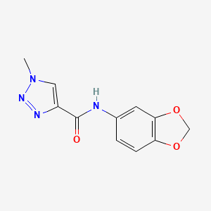 molecular formula C11H10N4O3 B2876346 N-(苯并[d][1,3]二噁唑-5-基)-1-甲基-1H-1,2,3-三唑-4-甲酰胺 CAS No. 1207009-99-1