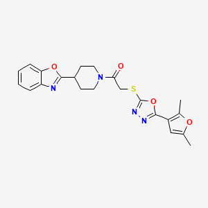1-(4-(Benzo[d]oxazol-2-yl)piperidin-1-yl)-2-((5-(2,5-dimethylfuran-3-yl)-1,3,4-oxadiazol-2-yl)thio)ethanone