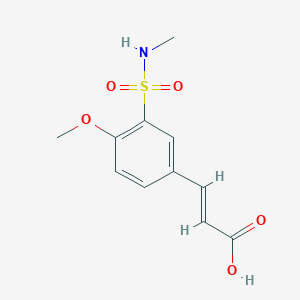 molecular formula C11H13NO5S B2876370 3-[4-methoxy-3-(methylsulfamoyl)phenyl]prop-2-enoic Acid CAS No. 786728-86-7