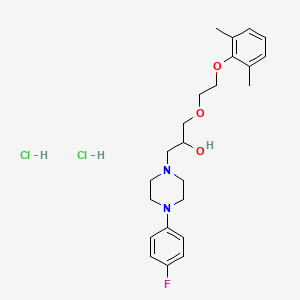 molecular formula C23H33Cl2FN2O3 B2876374 1-[2-(2,6-二甲基苯氧基)乙氧基]-3-[4-(4-氟苯基)哌嗪-1-基]丙烷-2-醇二盐酸盐 CAS No. 1052406-97-9
