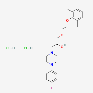 molecular formula C23H33Cl2FN2O3 B2876374 1-[2-(2,6-dimethylphenoxy)ethoxy]-3-[4-(4-fluorophenyl)piperazin-1-yl]propan-2-ol Dihydrochloride CAS No. 1052406-97-9