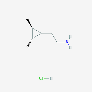 molecular formula C7H16ClN B2876379 2-[(2R,3R)-2,3-二甲基环丙基]乙胺盐酸盐 CAS No. 2580100-60-1