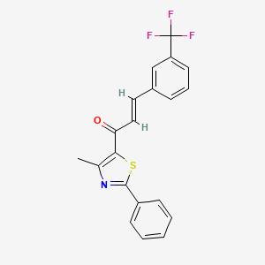 molecular formula C20H14F3NOS B2876388 (E)-1-(4-甲基-2-苯基-1,3-噻唑-5-基)-3-[3-(三氟甲基)苯基]-2-丙烯-1-酮 CAS No. 860610-04-4