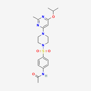molecular formula C20H27N5O4S B2876394 N-(4-((4-(6-isopropoxy-2-methylpyrimidin-4-yl)piperazin-1-yl)sulfonyl)phenyl)acetamide CAS No. 946272-06-6