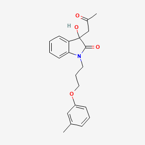 molecular formula C21H23NO4 B2876398 3-hydroxy-1-[3-(3-methylphenoxy)propyl]-3-(2-oxopropyl)-2,3-dihydro-1H-indol-2-one CAS No. 879043-93-3