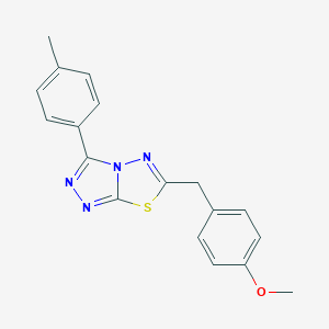 molecular formula C18H16N4OS B287641 6-(4-Methoxybenzyl)-3-(4-methylphenyl)[1,2,4]triazolo[3,4-b][1,3,4]thiadiazole 