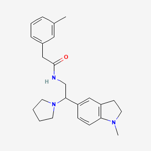 N-(2-(1-methylindolin-5-yl)-2-(pyrrolidin-1-yl)ethyl)-2-(m-tolyl)acetamide