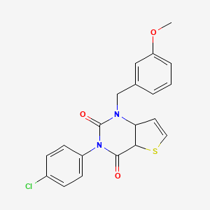 molecular formula C20H15ClN2O3S B2876419 3-(4-氯苯基)-1-[(3-甲氧基苯基)甲基]-1H,2H,3H,4H-噻吩并[3,2-d]嘧啶-2,4-二酮 CAS No. 1326833-46-8