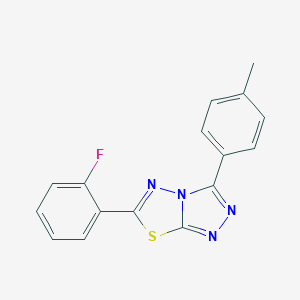 molecular formula C16H11FN4S B287642 6-(2-Fluorophenyl)-3-(4-methylphenyl)[1,2,4]triazolo[3,4-b][1,3,4]thiadiazole 