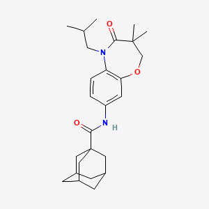 N-[3,3-dimethyl-5-(2-methylpropyl)-4-oxo-2,3,4,5-tetrahydro-1,5-benzoxazepin-8-yl]adamantane-1-carboxamide