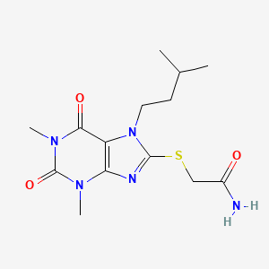 2-((7-isopentyl-1,3-dimethyl-2,6-dioxo-2,3,6,7-tetrahydro-1H-purin-8-yl)thio)acetamide