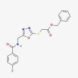 Benzyl 2-((5-((4-fluorobenzamido)methyl)-1,3,4-oxadiazol-2-yl)thio)acetate