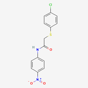 molecular formula C14H11ClN2O3S B2876434 2-(4-chlorophenyl)sulfanyl-N-(4-nitrophenyl)acetamide CAS No. 92102-87-9