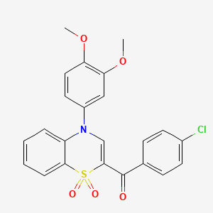 (4-chlorophenyl)[4-(3,4-dimethoxyphenyl)-1,1-dioxido-4H-1,4-benzothiazin-2-yl]methanone