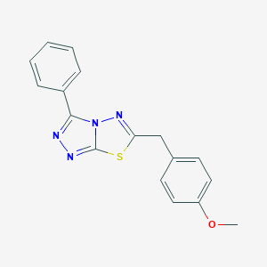 molecular formula C17H14N4OS B287645 6-(4-Methoxybenzyl)-3-phenyl[1,2,4]triazolo[3,4-b][1,3,4]thiadiazole 