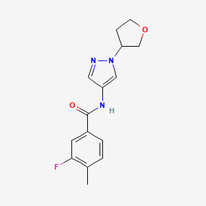 3-fluoro-4-methyl-N-(1-(tetrahydrofuran-3-yl)-1H-pyrazol-4-yl)benzamide