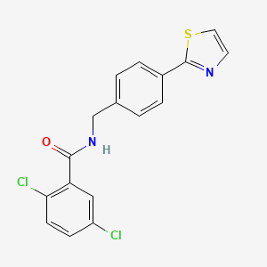 molecular formula C17H12Cl2N2OS B2876456 2,5-二氯-N-(4-(噻唑-2-基)苄基)苯甲酰胺 CAS No. 1421442-09-2