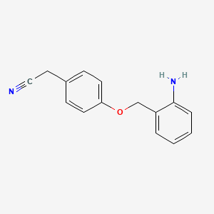 molecular formula C15H14N2O B2876460 2-{4-[(2-Aminophenyl)methoxy]phenyl}acetonitrile CAS No. 1016525-01-1