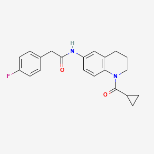 N-[1-(cyclopropanecarbonyl)-3,4-dihydro-2H-quinolin-6-yl]-2-(4-fluorophenyl)acetamide